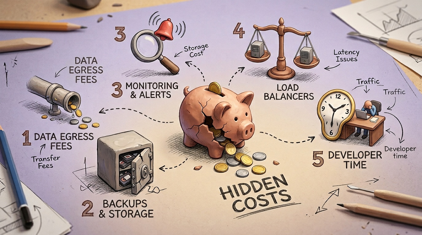 Breakdown of hidden hosting costs