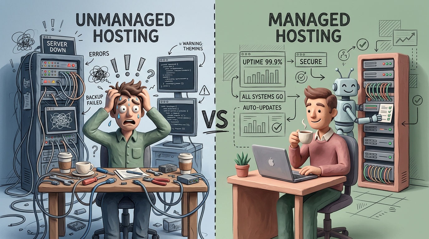 Managed vs unmanaged hosting cost comparison