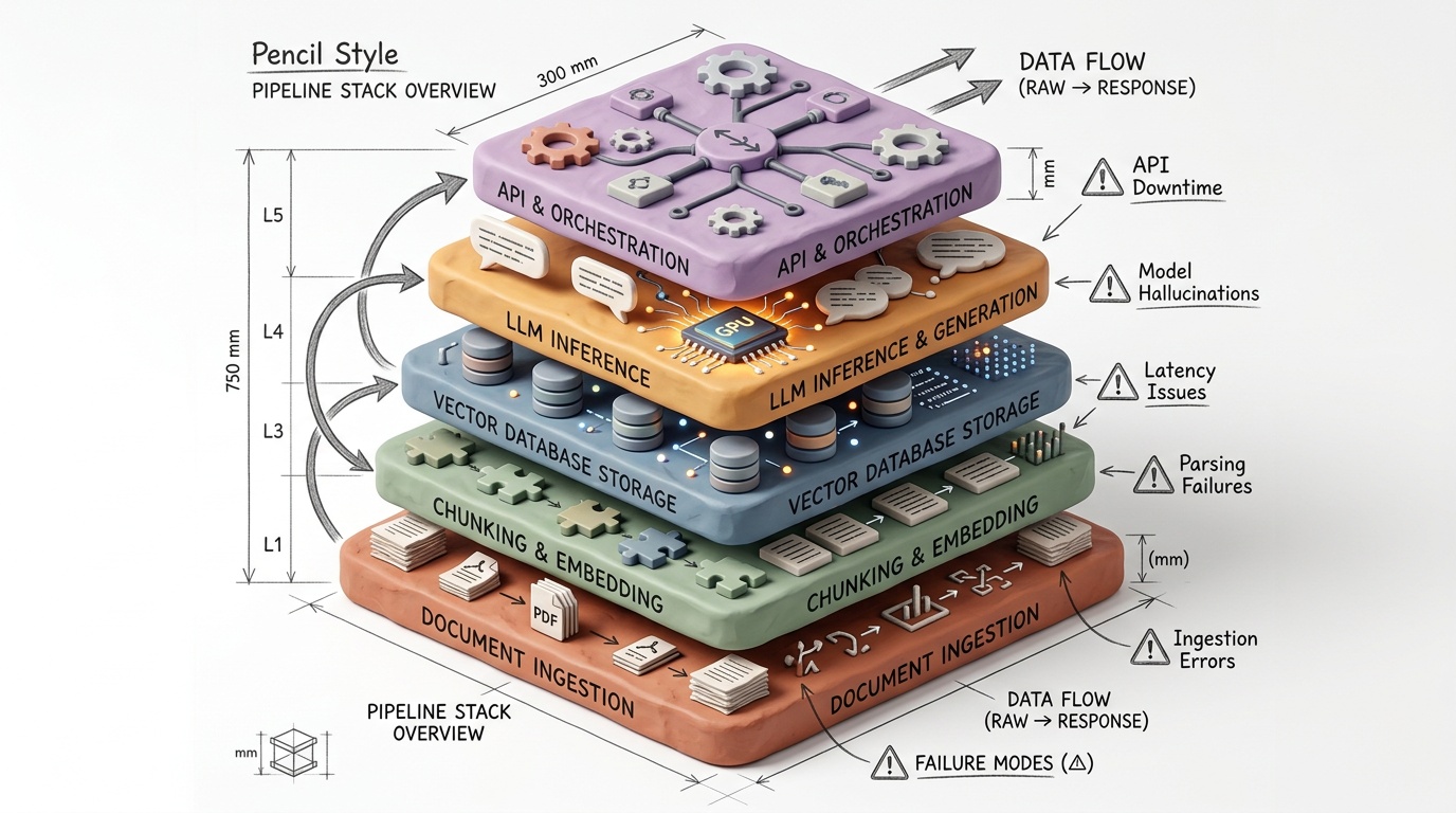 RAG pipeline architecture layers diagram